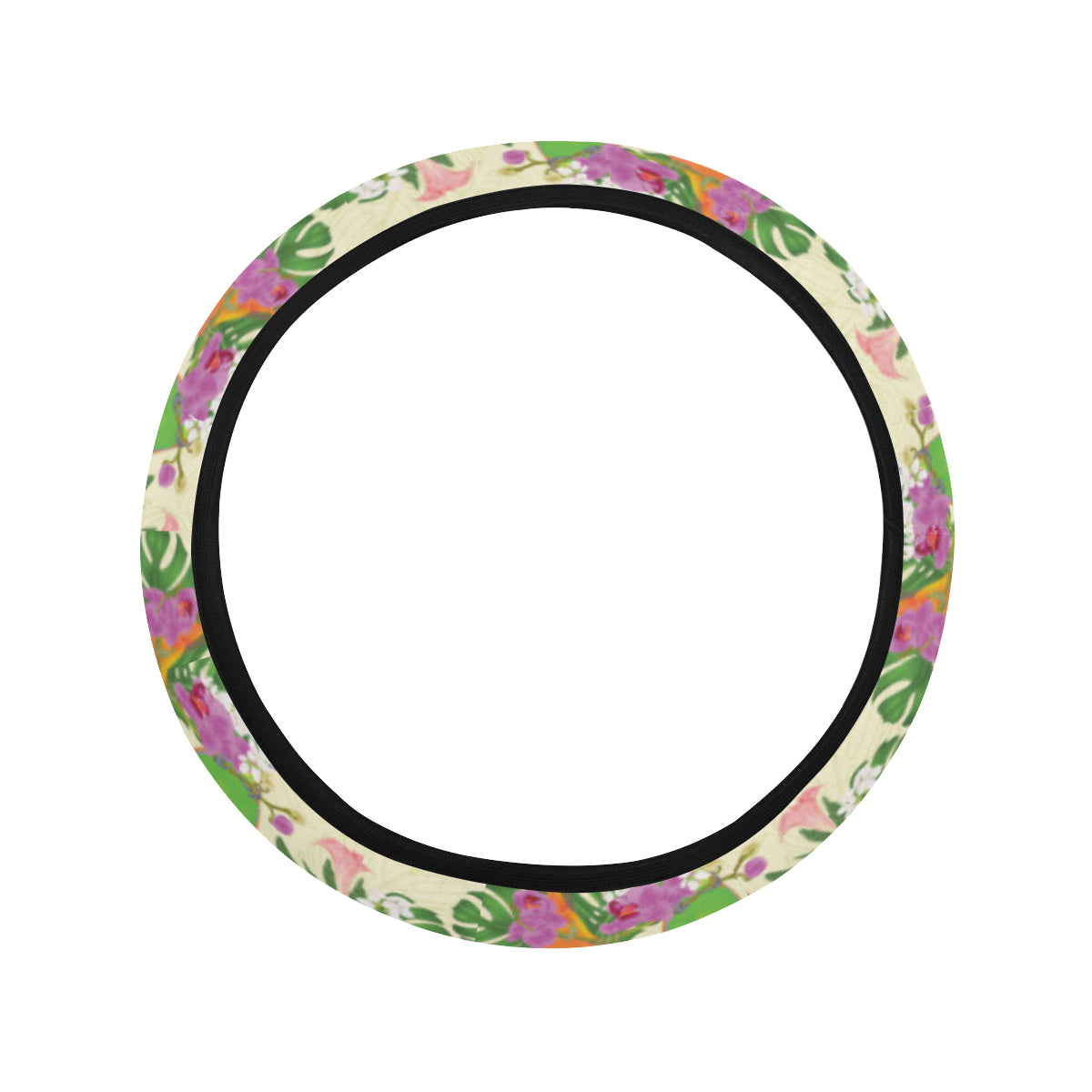 Conures Pattern Print Design 02 Steering Wheel Cover with Elastic Edge