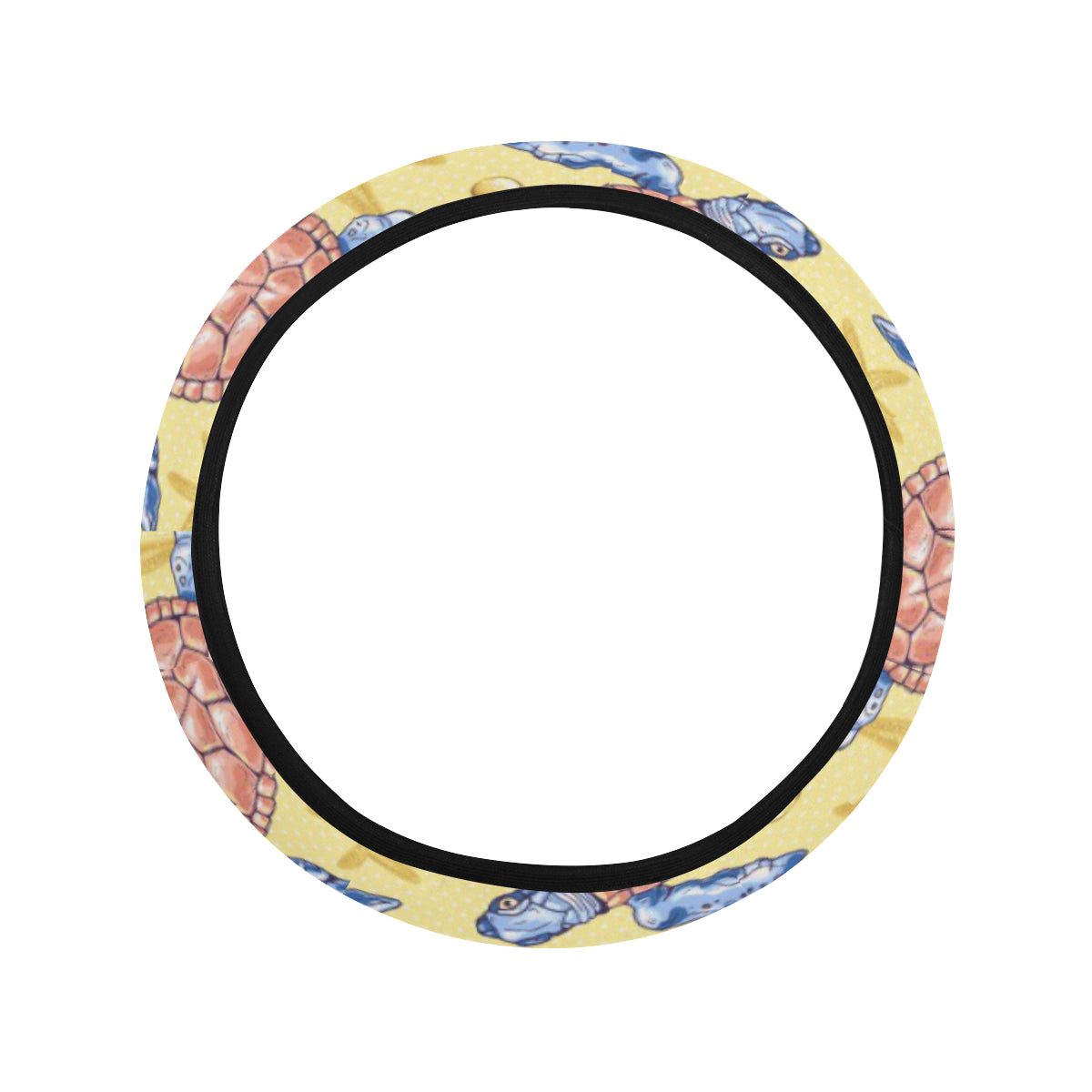 Sea Turtle Pattern Print Design T06 Steering Wheel Cover with Elastic Edge