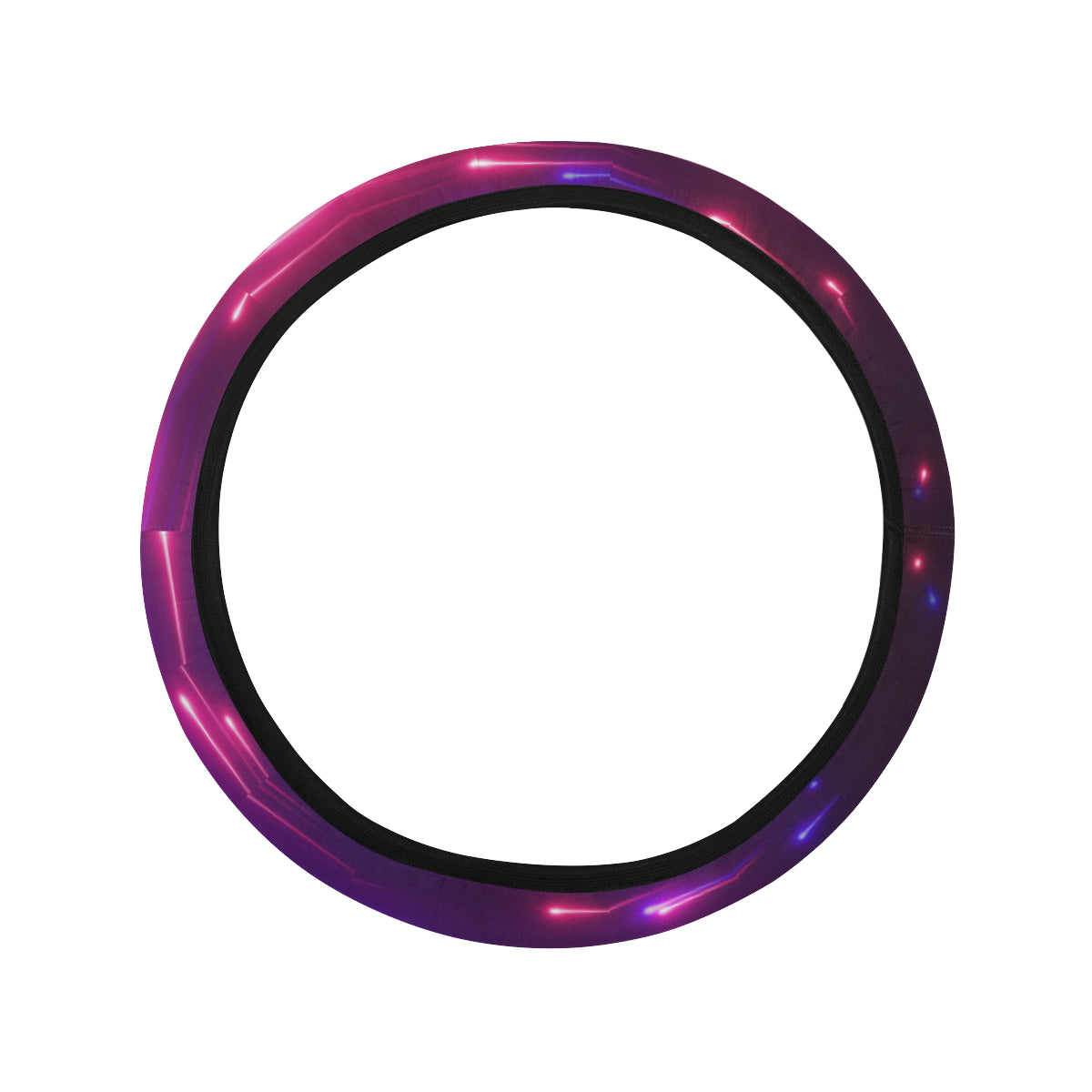 Celestial Purple Blue Neon Speed Light Steering Wheel Cover with Elastic Edge