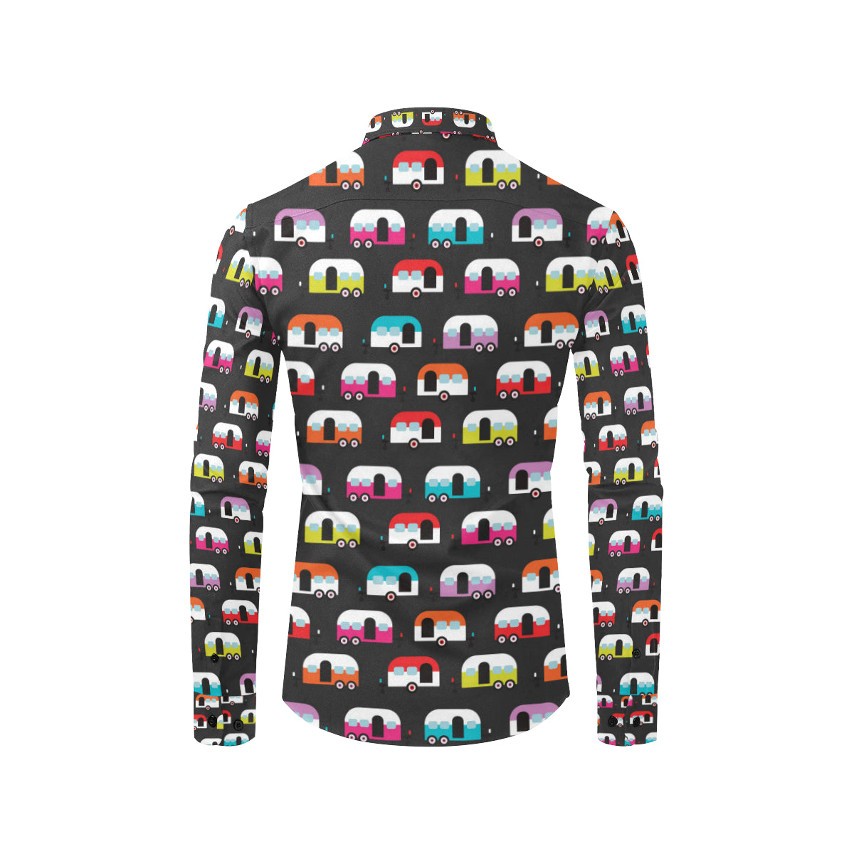 Camper Caravan Pattern Men's Long Sleeve Shirt