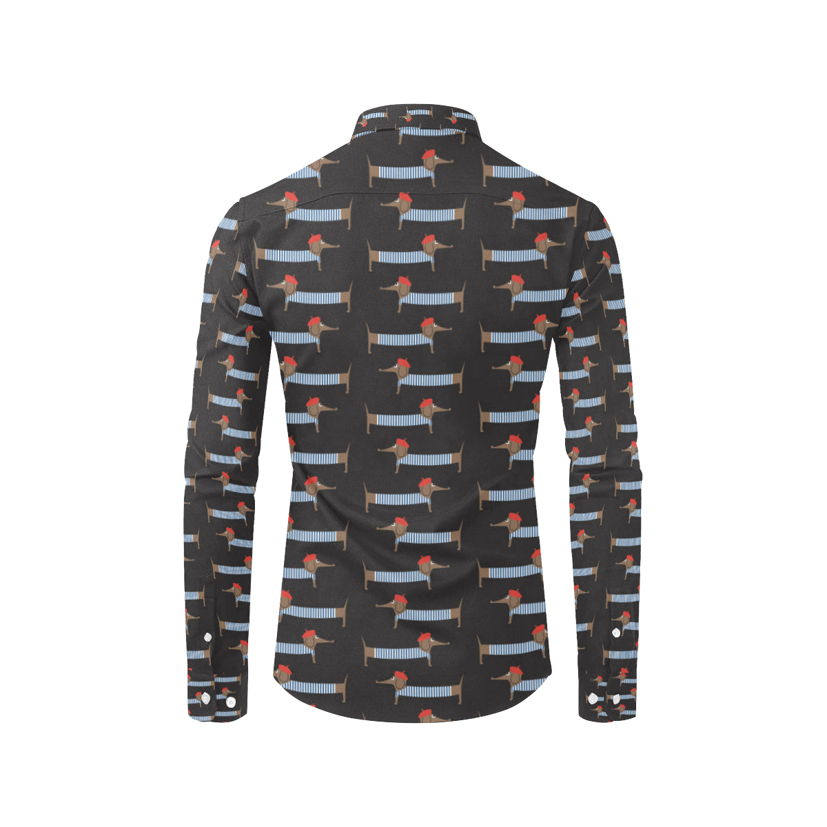 Dachshund Pattern Print Design 04 Men's Long Sleeve Shirt