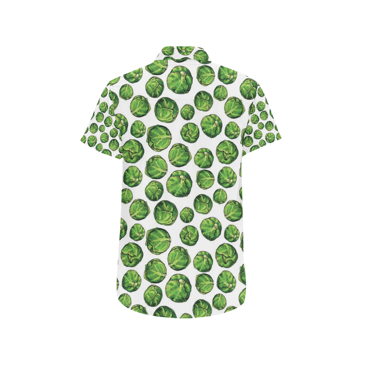 Brussels Sprouts Pattern Print Design 02 Men's Short Sleeve Button Up Shirt