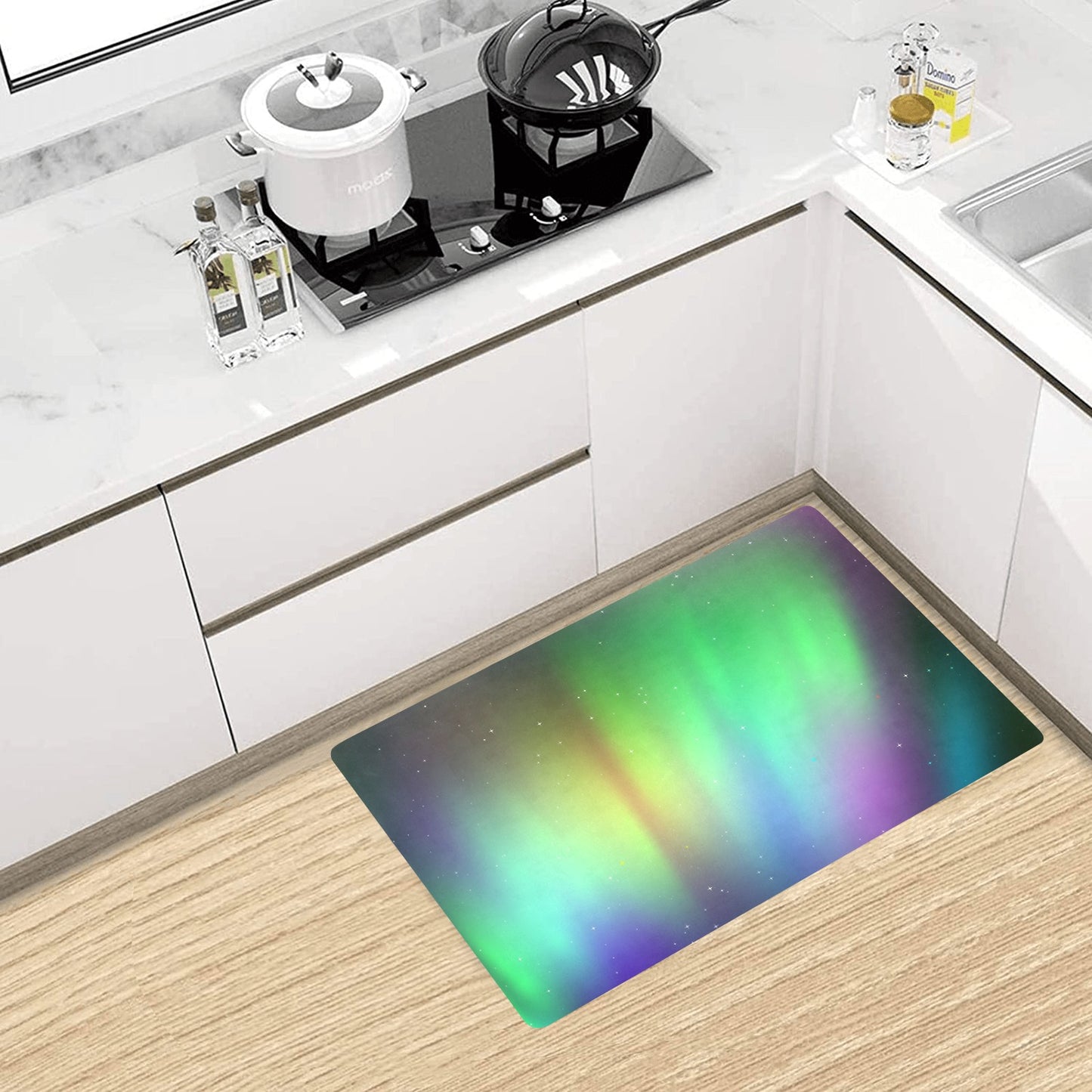 Aurora Borealis Pattern Print Design 03 Kitchen Mat