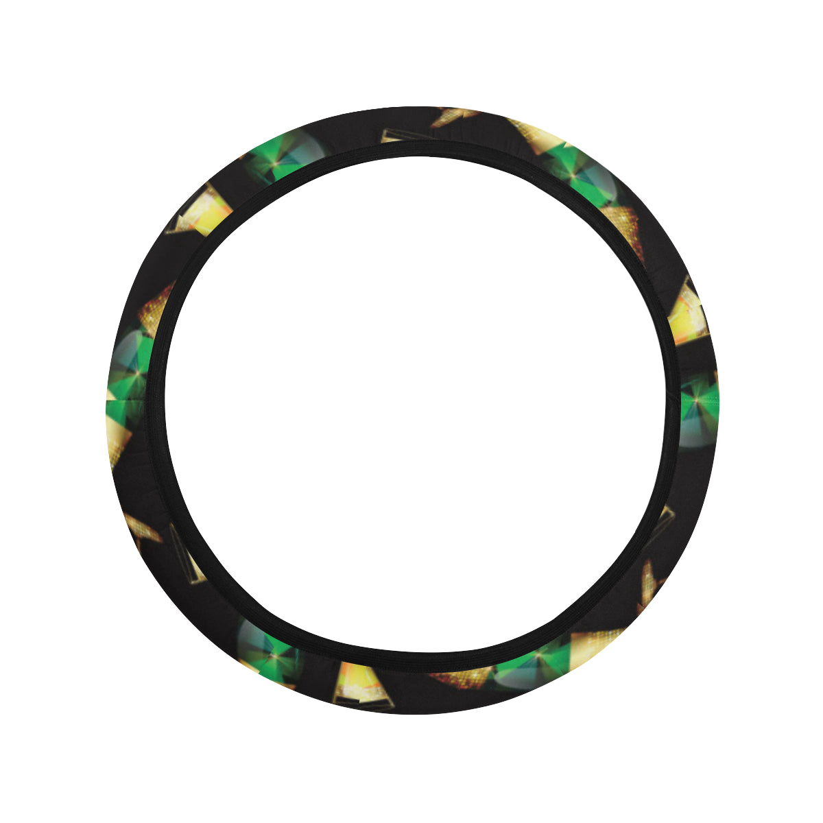 Champagne Pattern Print Design 02 Steering Wheel Cover with Elastic Edge