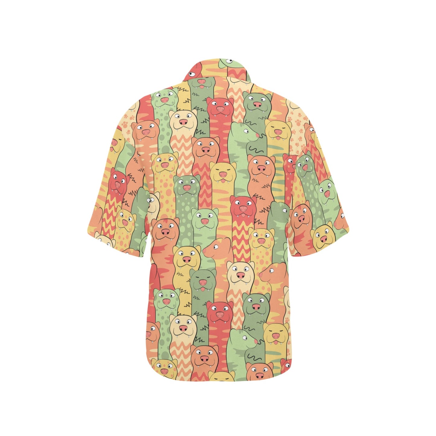 Ferret Pattern Print Design 01 Women's Hawaiian Shirt