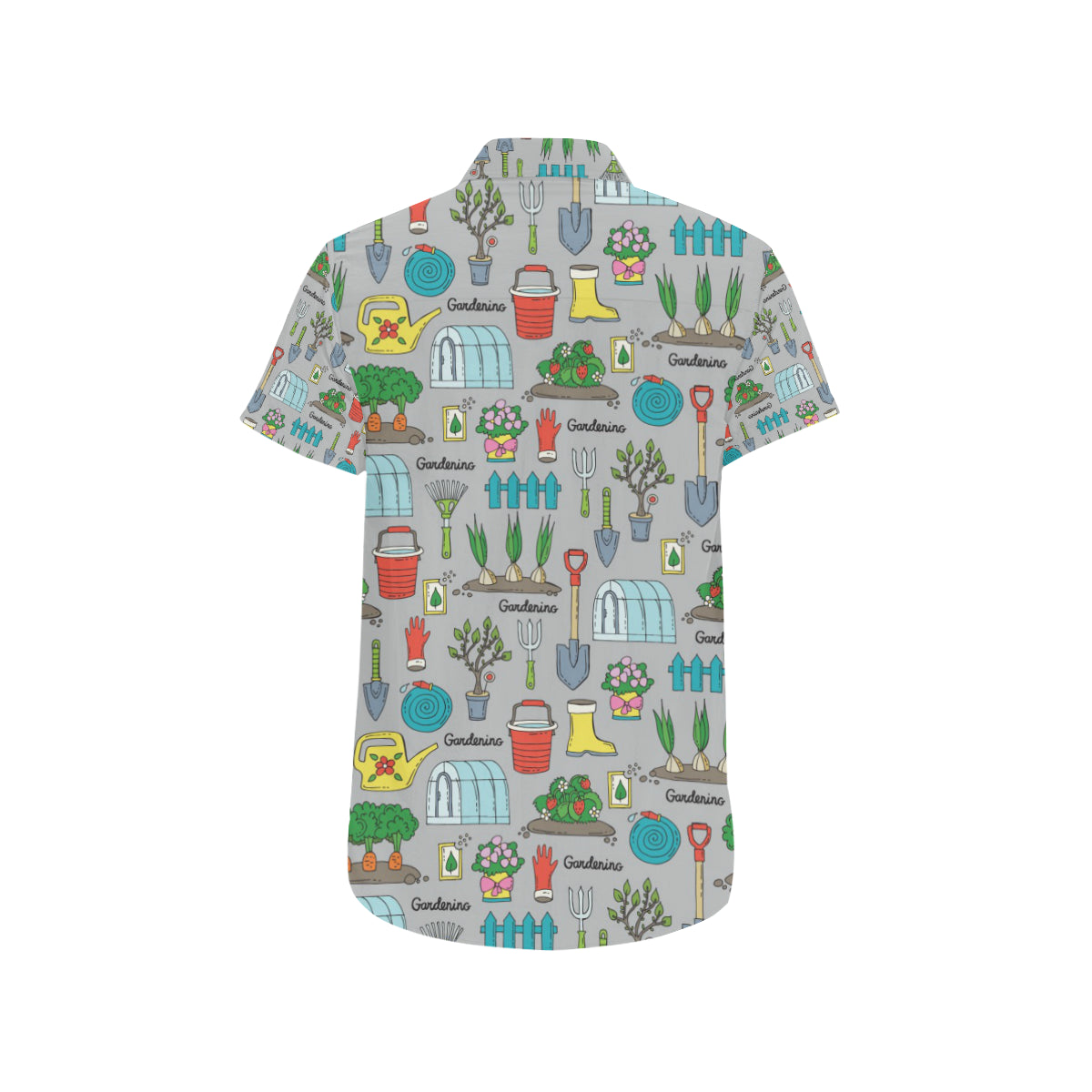 Gardening Pattern Print Design G07 Men's Short Sleeve Button Up Shirt