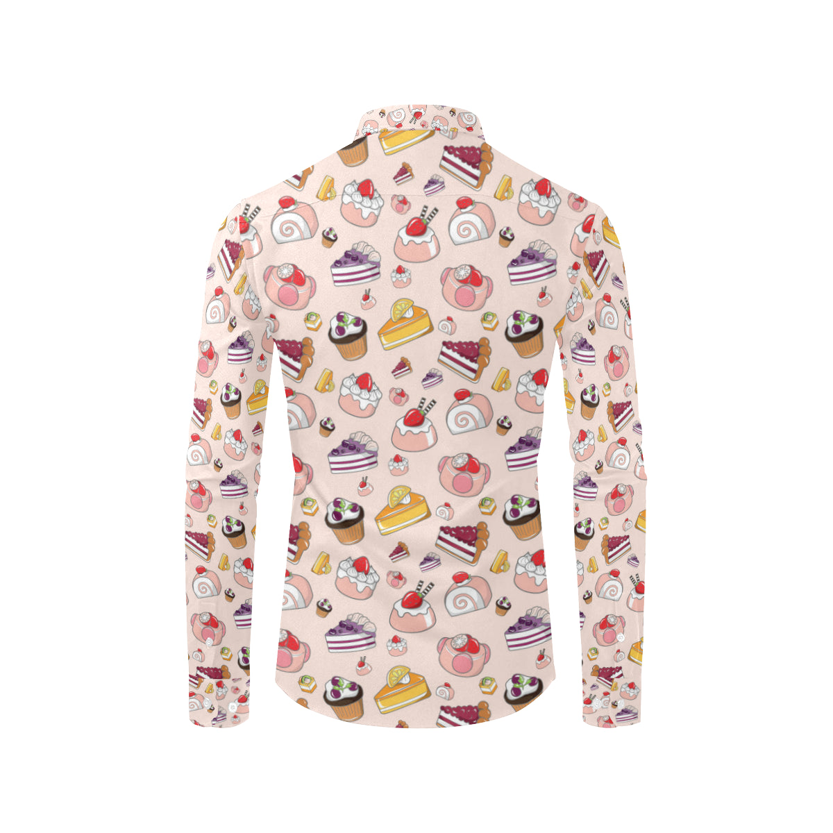 Cake Pattern Print Design 01 Men's Long Sleeve Shirt