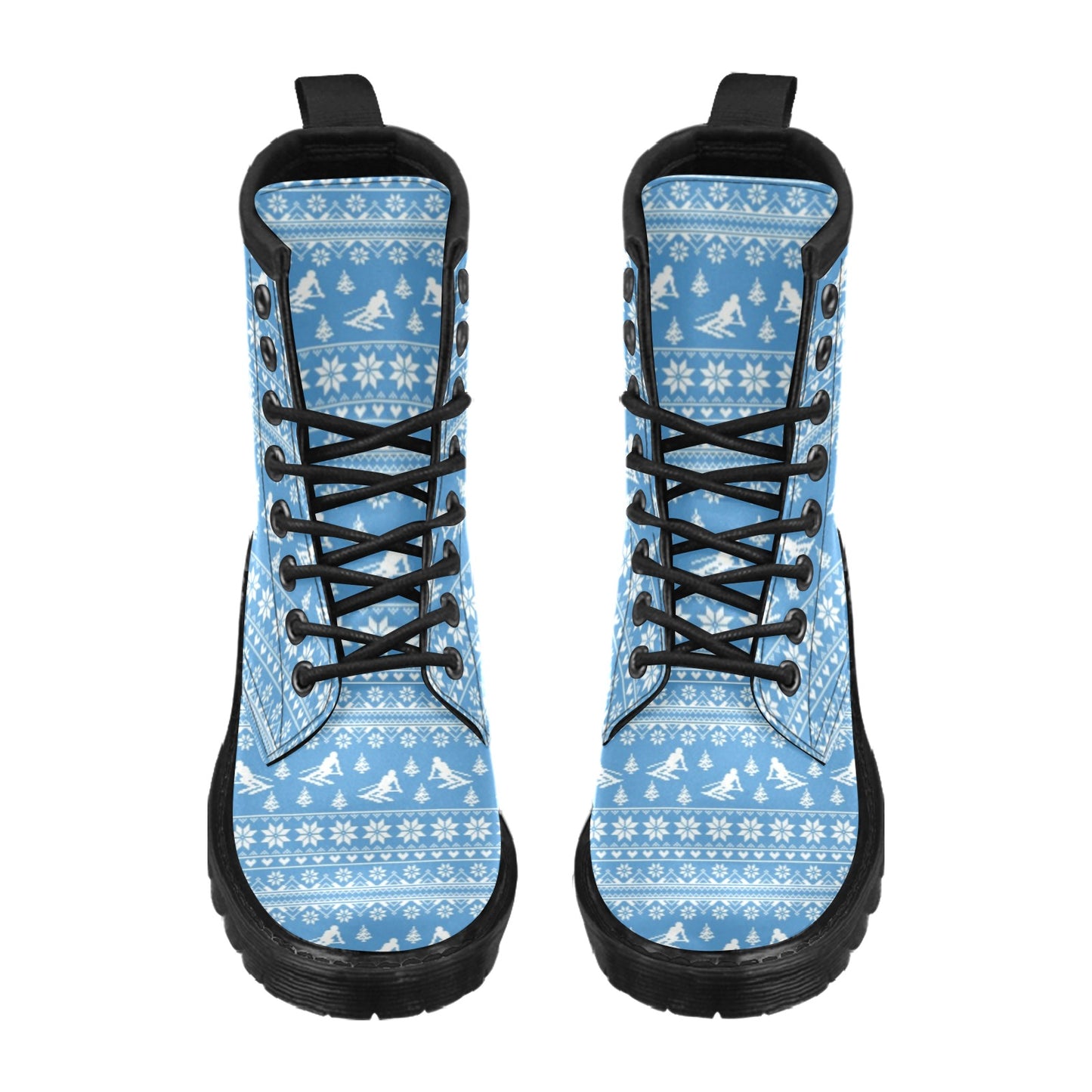 Ski Knit Pattern Print Design LKS302 Women's Boots