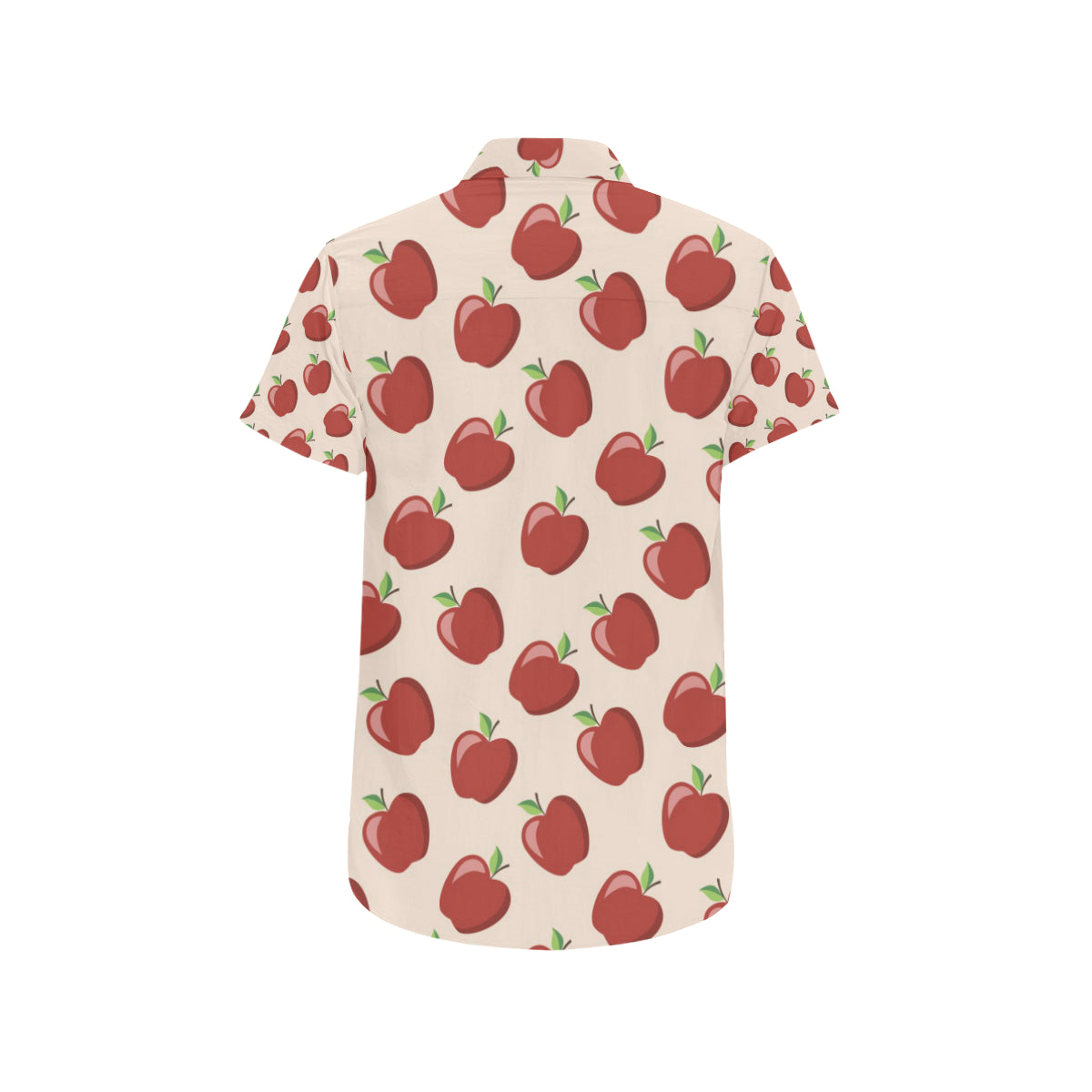 Apple Pattern Print Design AP01 Men's Short Sleeve Button Up Shirt