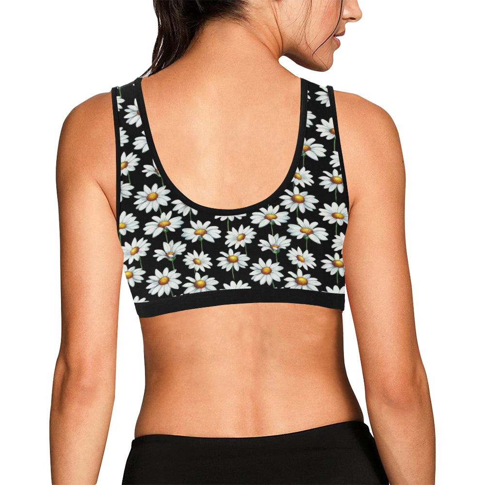 Daisy Print Pattern Sports Bra
