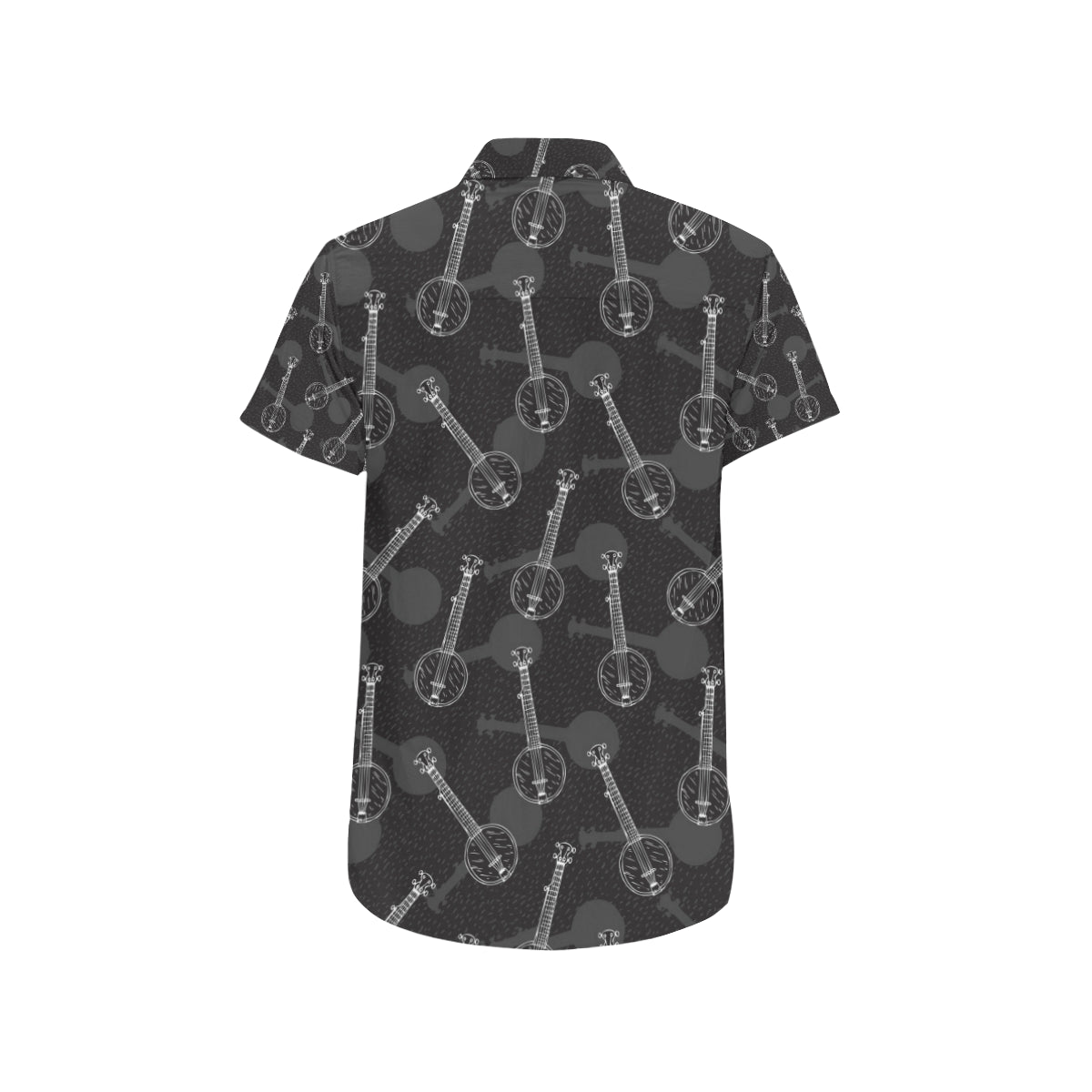 Banjo Pattern Print Design 03 Men's Short Sleeve Button Up Shirt