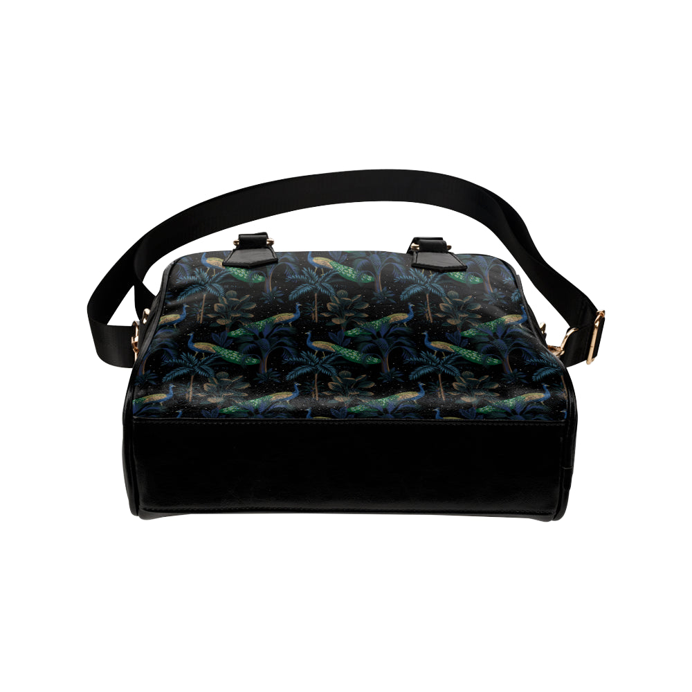 Rainforest Peacock Pattern Print Design A04 Shoulder Handbag
