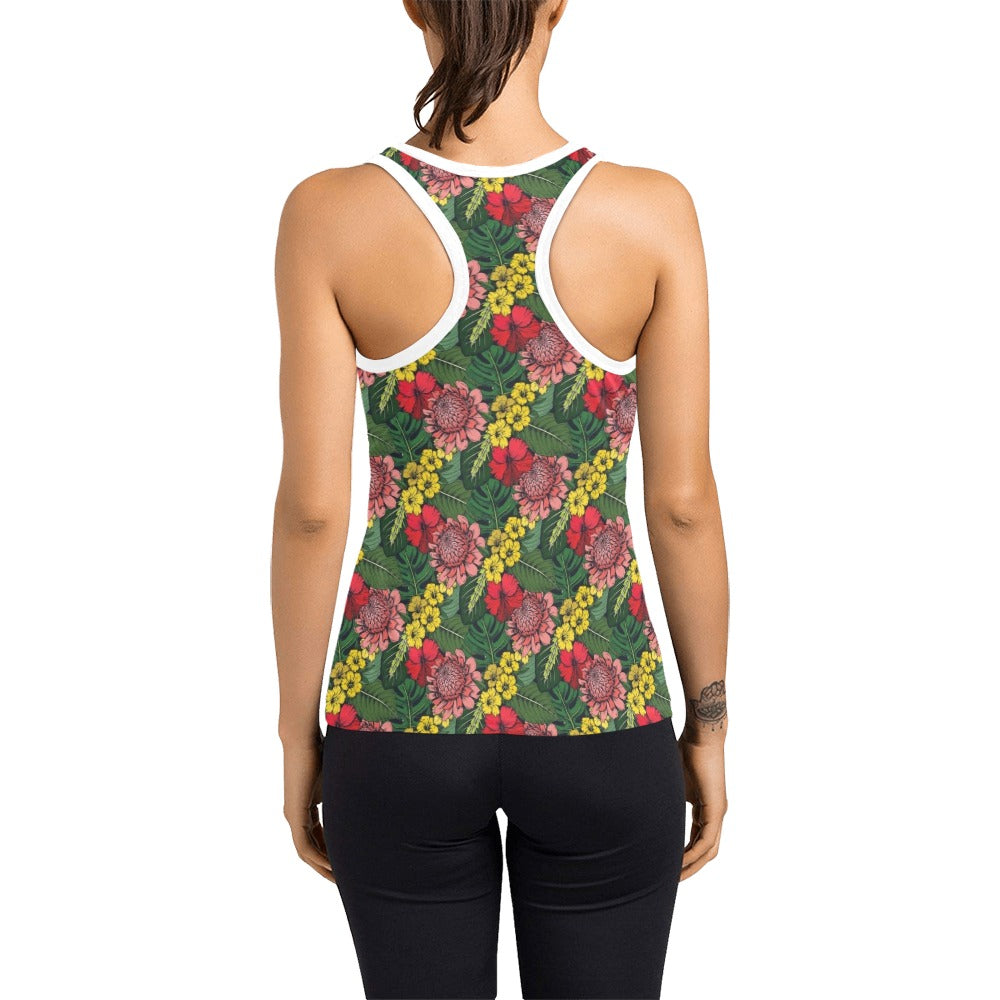 Summer Floral Print Design LKS305 Women's Racerback Tank Top