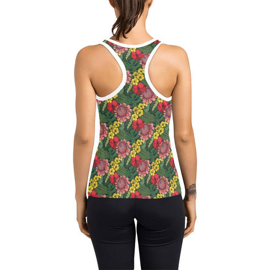 Summer Floral Print Design LKS305 Women's Racerback Tank Top