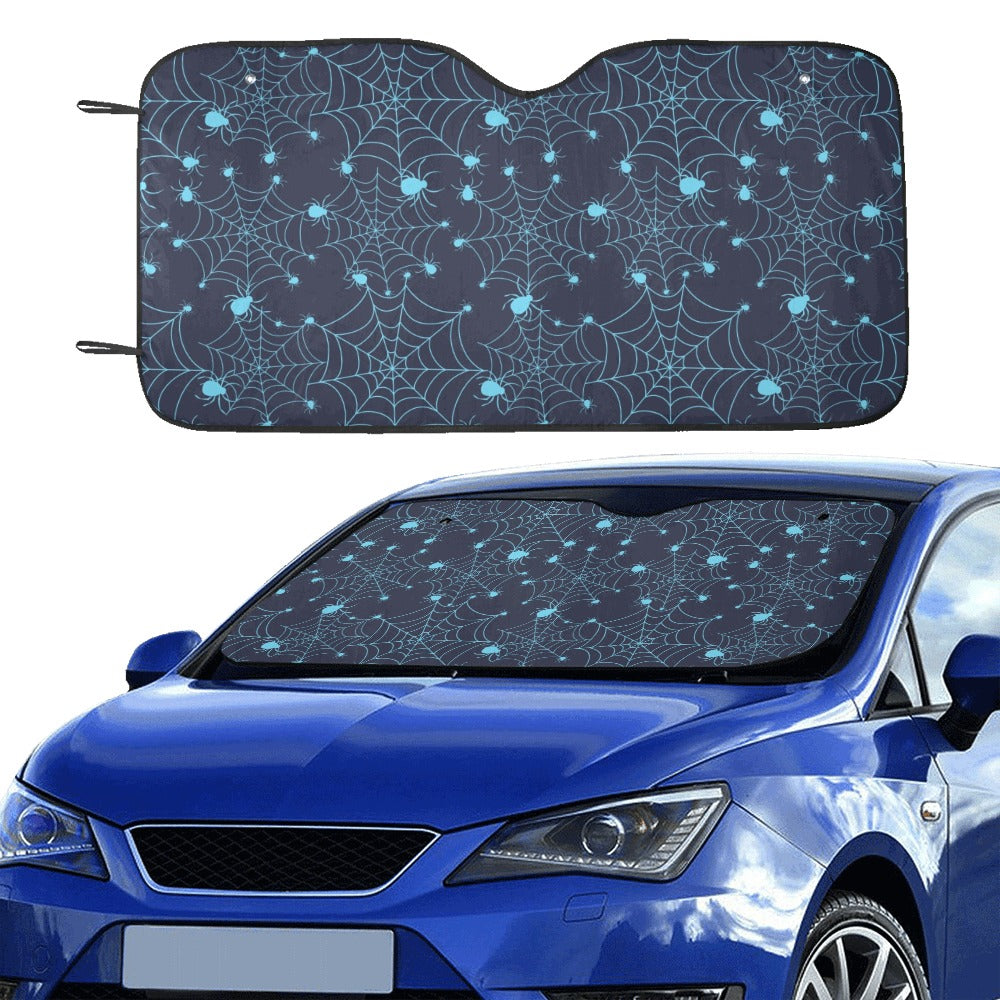 Spider Web Blue Print Design LKS304 Car front Windshield Sun Shade