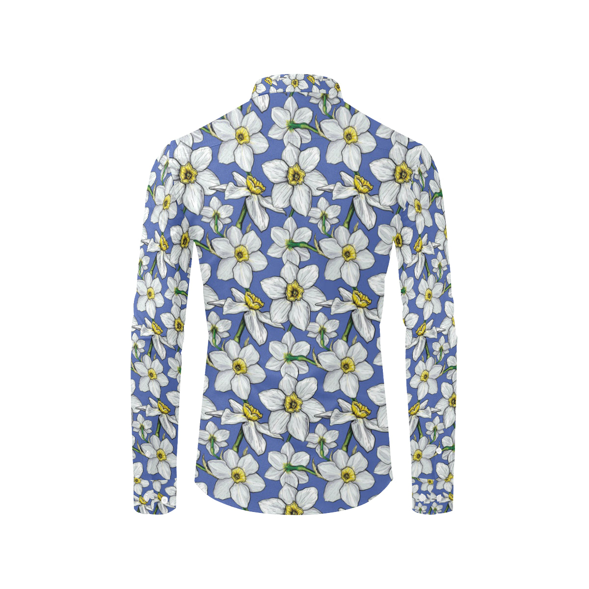 Daffodils Pattern Print Design DF08 Men's Long Sleeve Shirt
