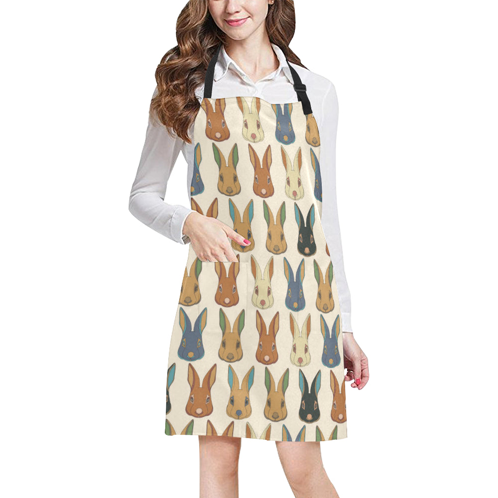 Rabbit Pattern Print Design RB04 Apron with Pocket