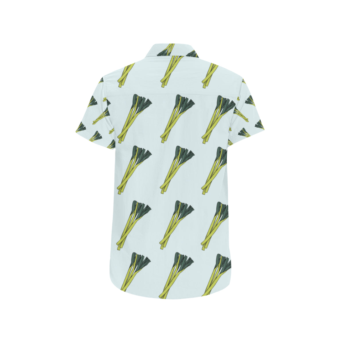 Leek Pattern Print Design 03 Men's Short Sleeve Button Up Shirt