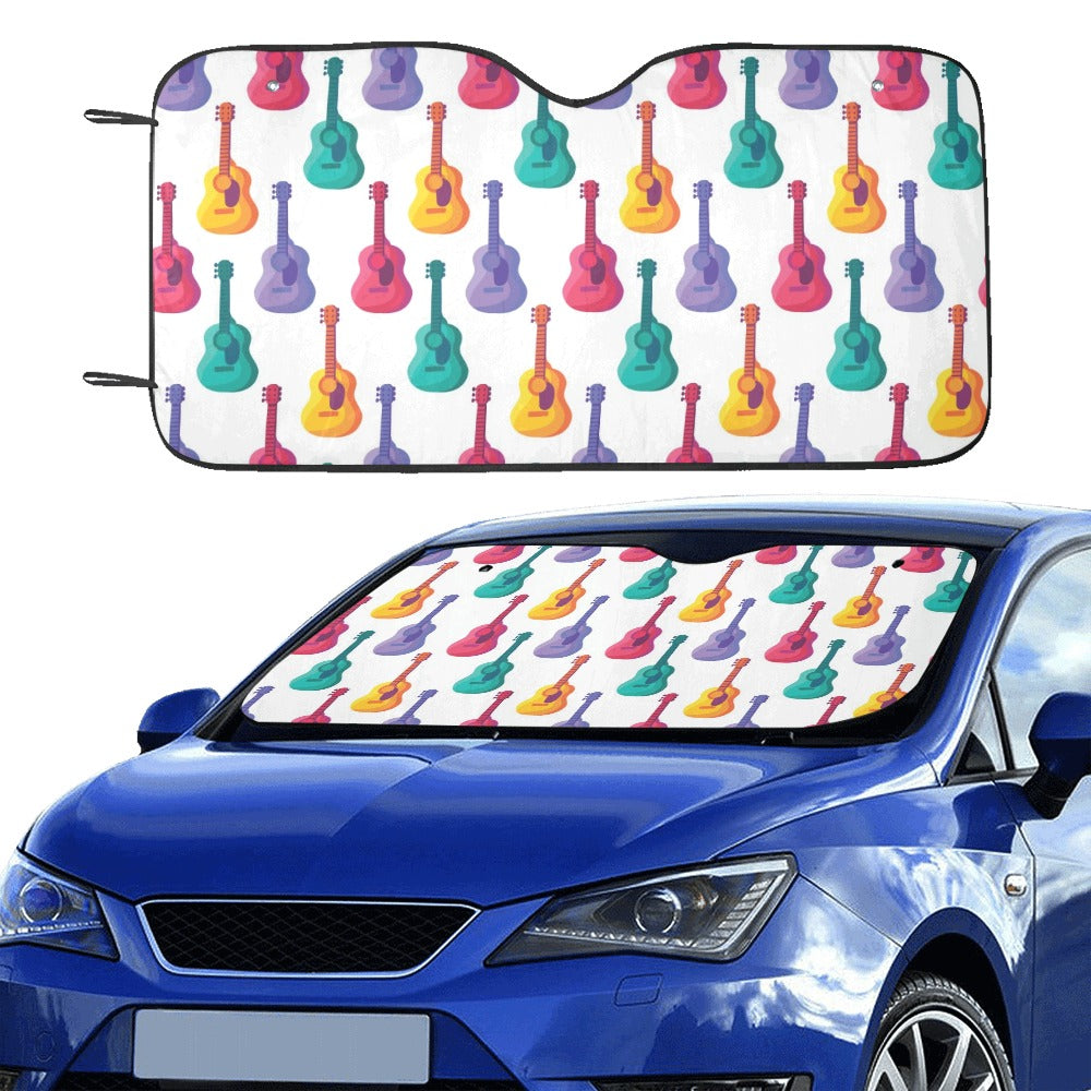 Acoustic Guitar Print Design LKS406 Car front Windshield Sun Shade