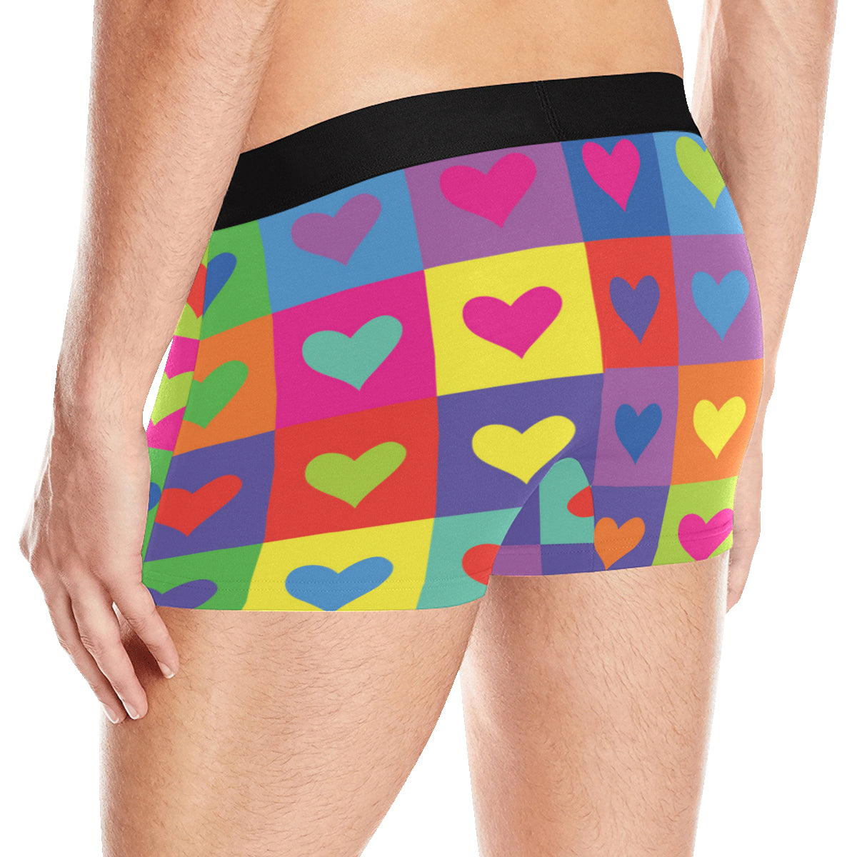 Pop Art Heart Pattern Print Design A01 Men's Boxer Briefs