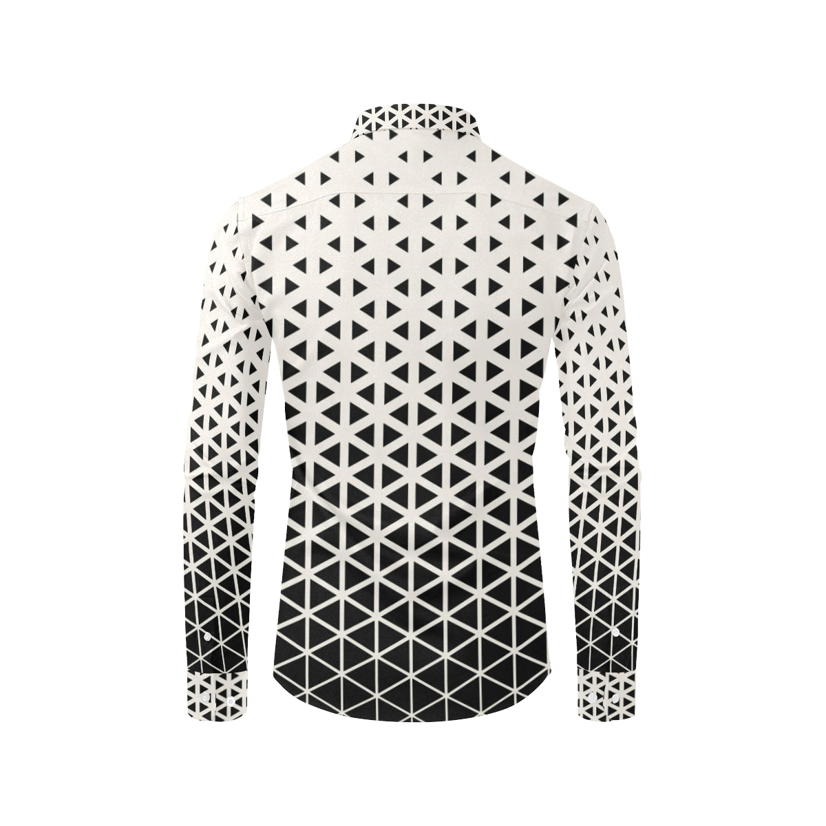 Geometric Black White Pattern Print Design 03 Men's Long Sleeve Shirt