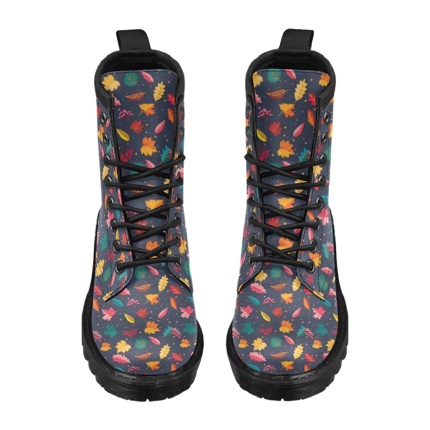 Elm Leave Colorful Print Pattern Women's Boots