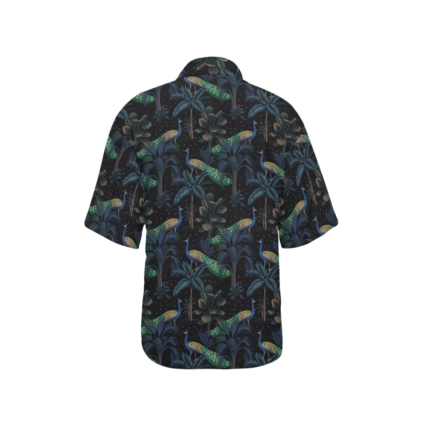 Rainforest Peacock Pattern Print Design A04 Women's Hawaiian Shirt