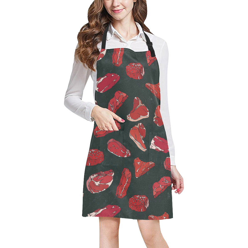 Meat Pattern Print Design 01 Apron with Pocket