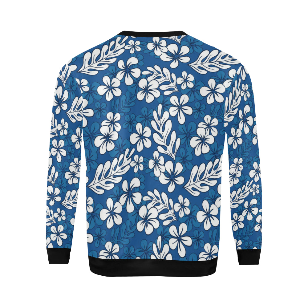 Plumeria Pattern Print Design PM015 Men Long Sleeve Sweatshirt
