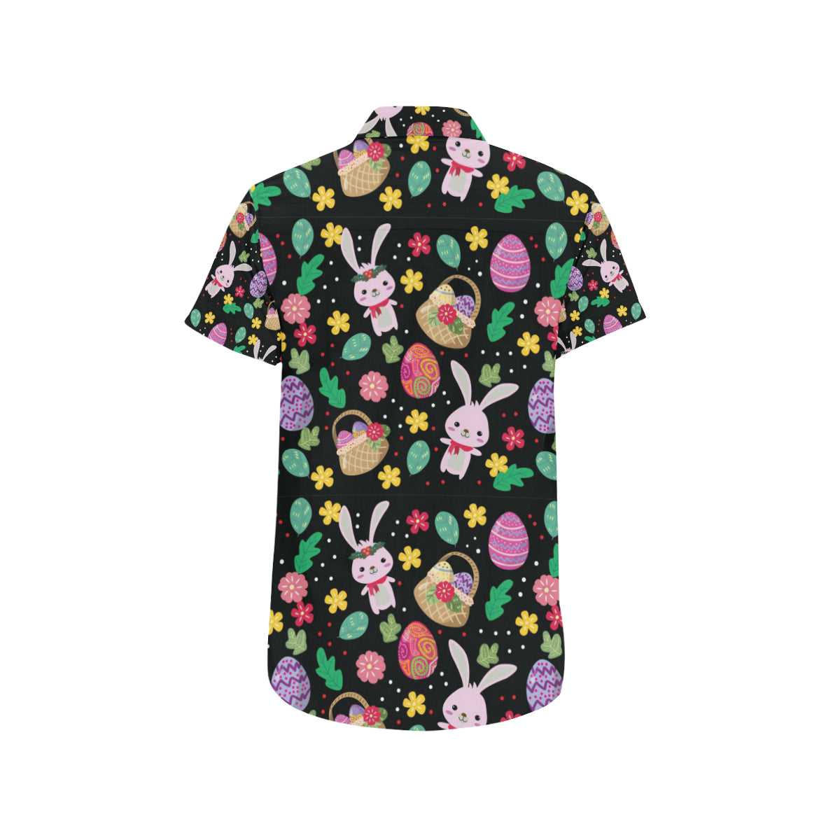Easter Eggs Pattern Print Design RB05 Men's Short Sleeve Button Up Shirt
