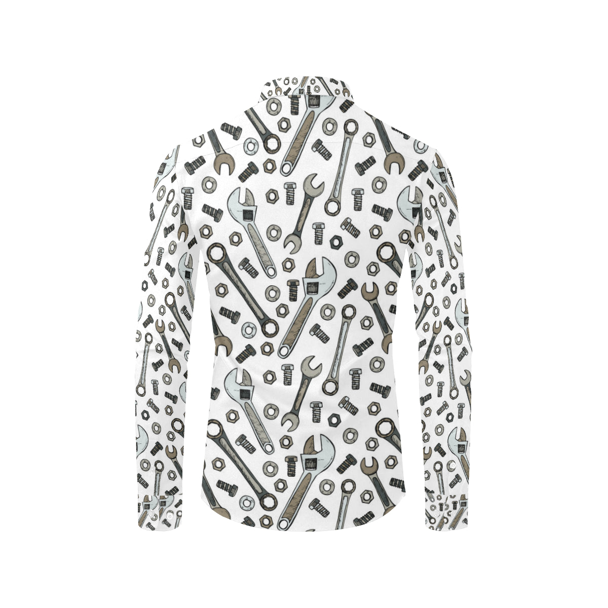 Mechanic Pattern Print Design 03 Men's Long Sleeve Shirt