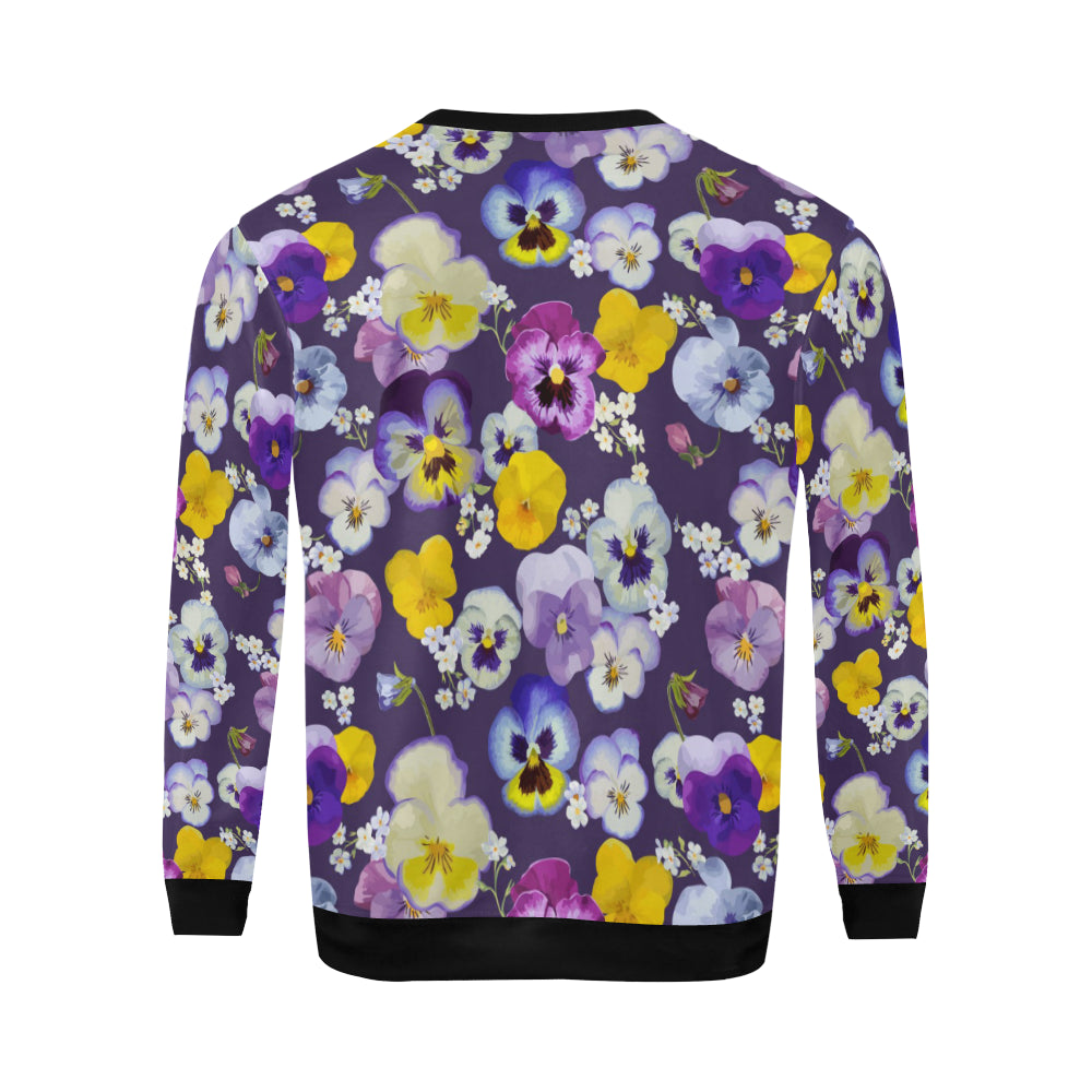 Pansy Pattern Print Design PS02 Men Long Sleeve Sweatshirt