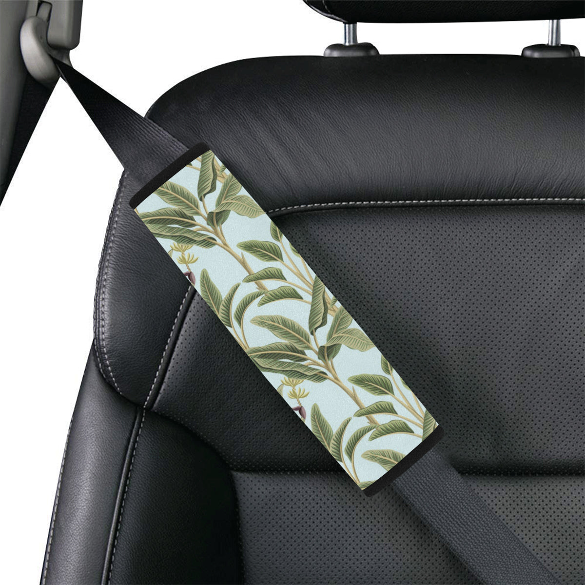 Banana Leaf Pattern Print Design BL03 Car Seat Belt Cover