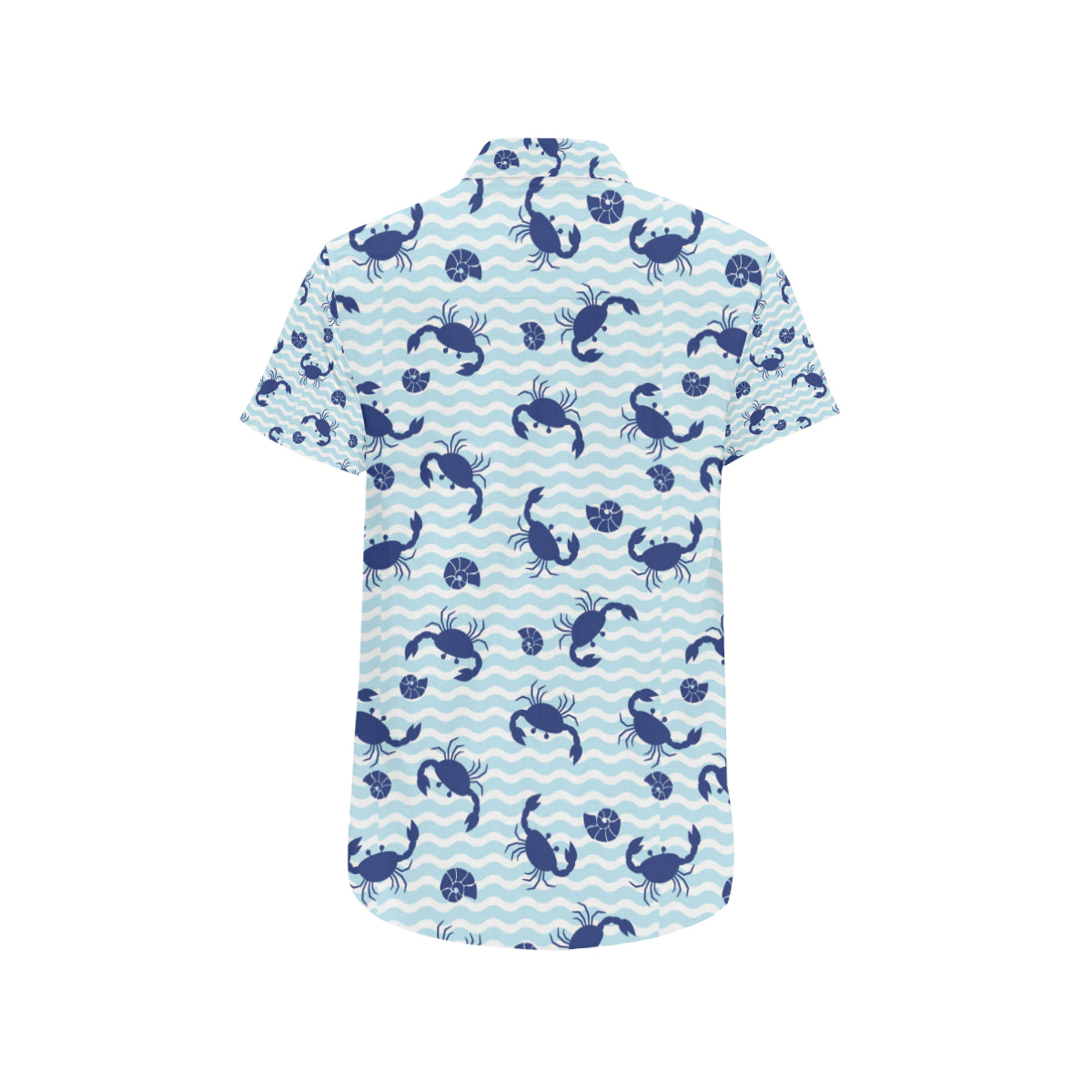 Crab Pattern Print Design 04 Men's Short Sleeve Button Up Shirt