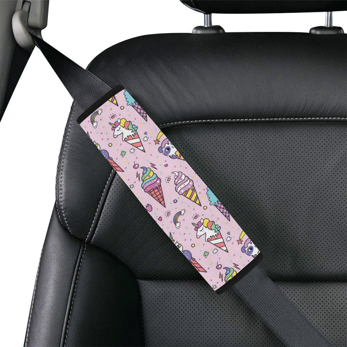 Ice Cream Pattern Print Design IC05 Car Seat Belt Cover