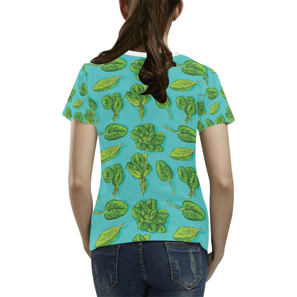 Spinach Print Design LKS301 Women's T-shirt