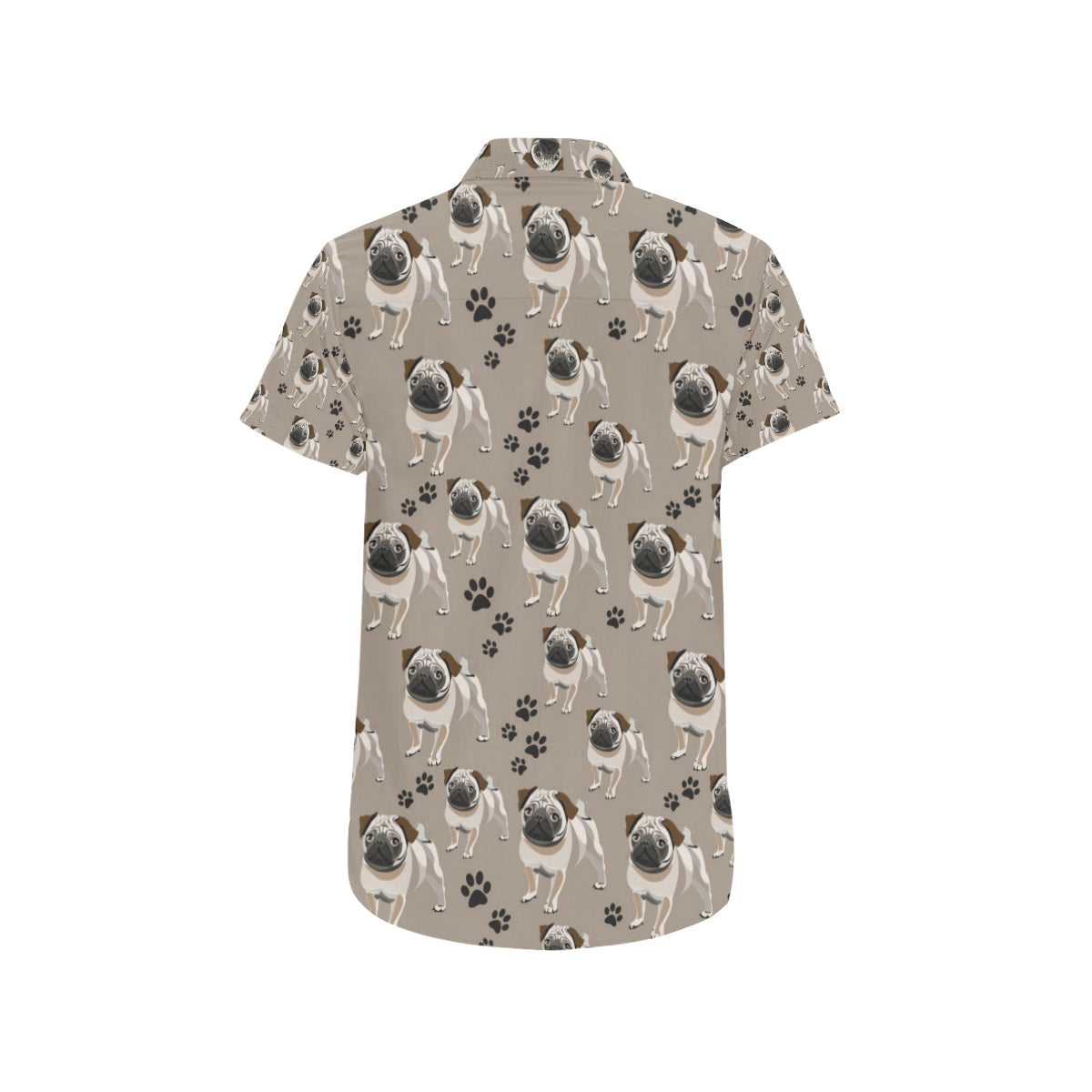 Pug Pattern Print Design A04 Men's Short Sleeve Button Up Shirt