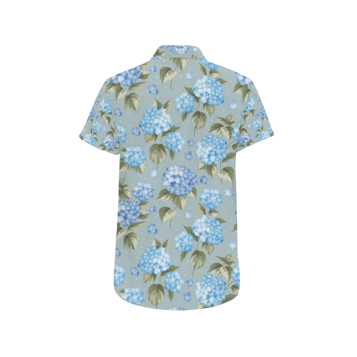 Hydrangea Pattern Print Design 01 Men's Short Sleeve Button Up Shirt