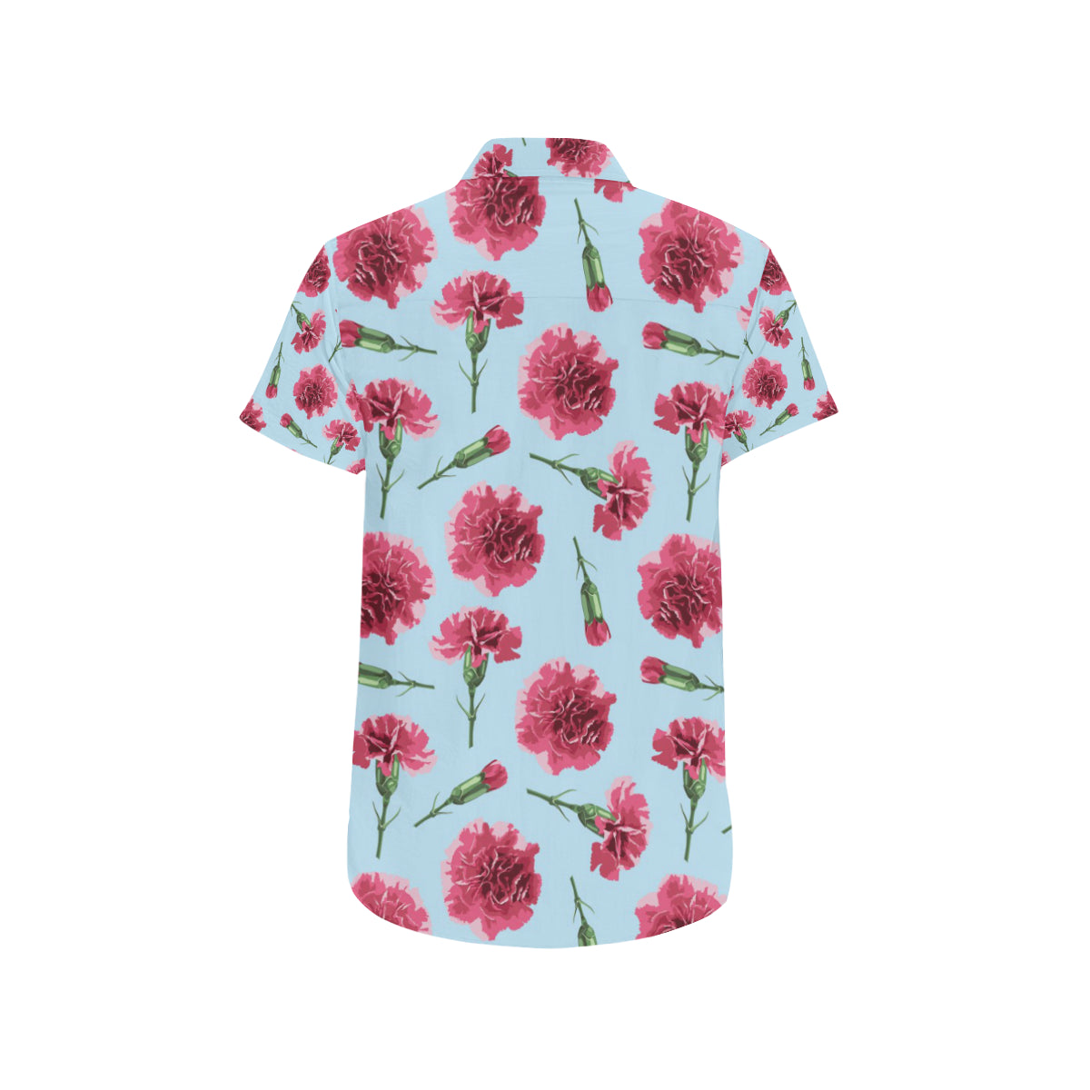 Carnations Pattern Print Design CN01 Men's Short Sleeve Button Up Shirt