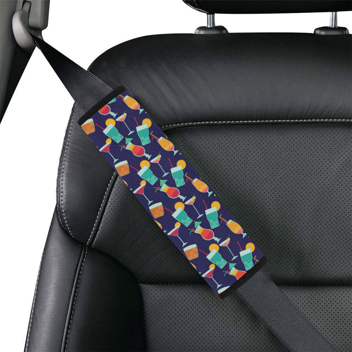 Cocktail Pattern Print Design 06 Car Seat Belt Cover