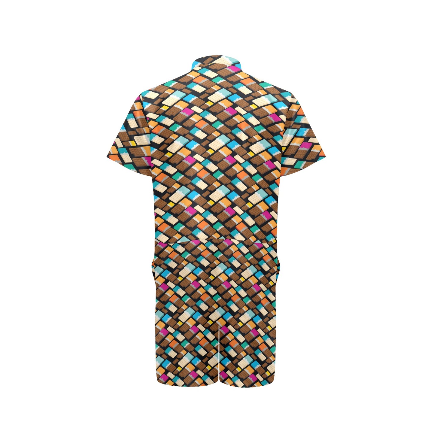 Chocolate Pattern Print Design 02 Men's Romper