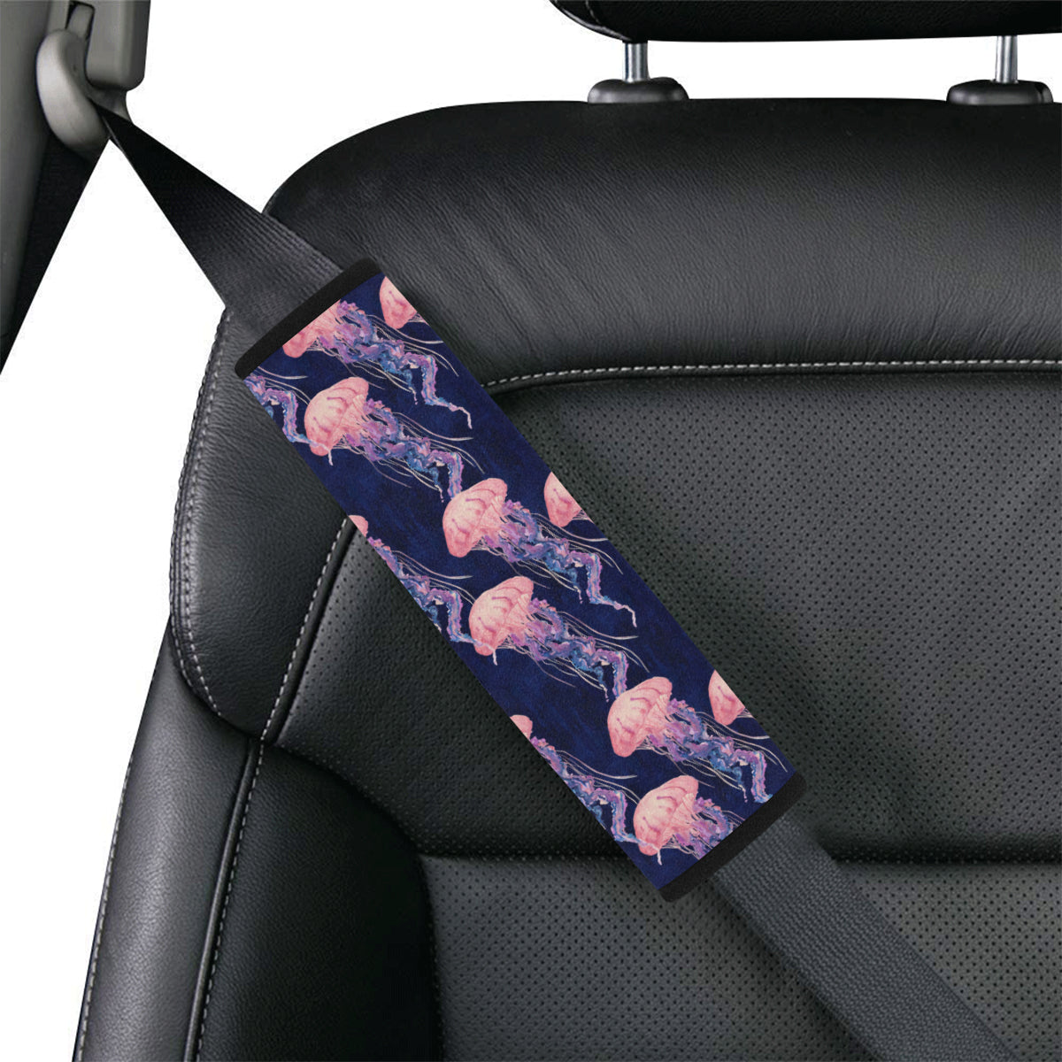 Jellyfish Pattern Print Design 03 Car Seat Belt Cover