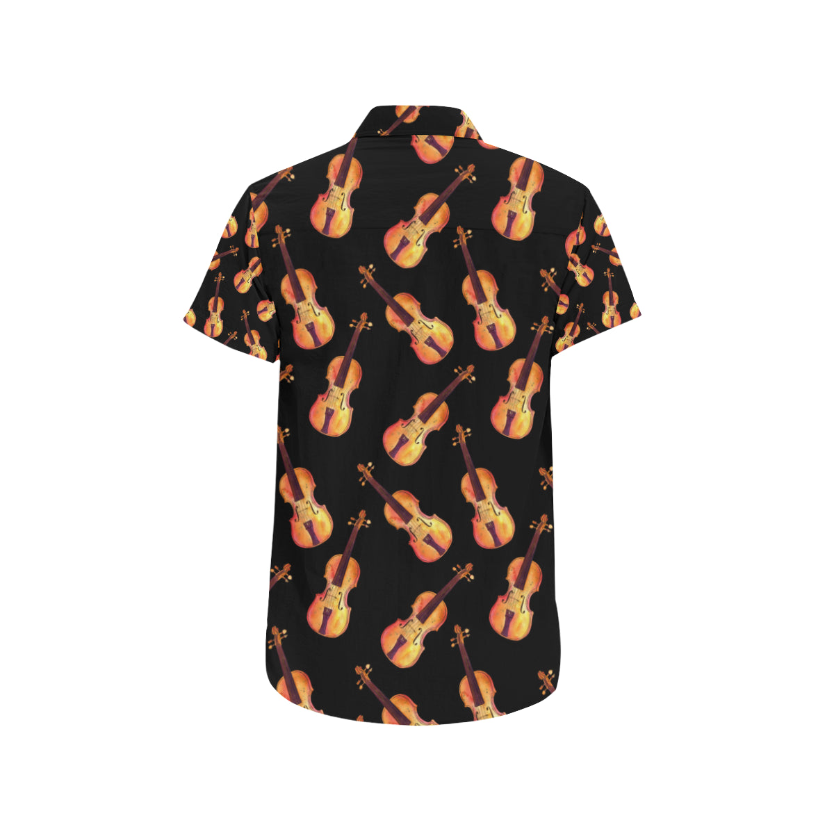 Violin Pattern Print Design 04 Men's Short Sleeve Button Up Shirt
