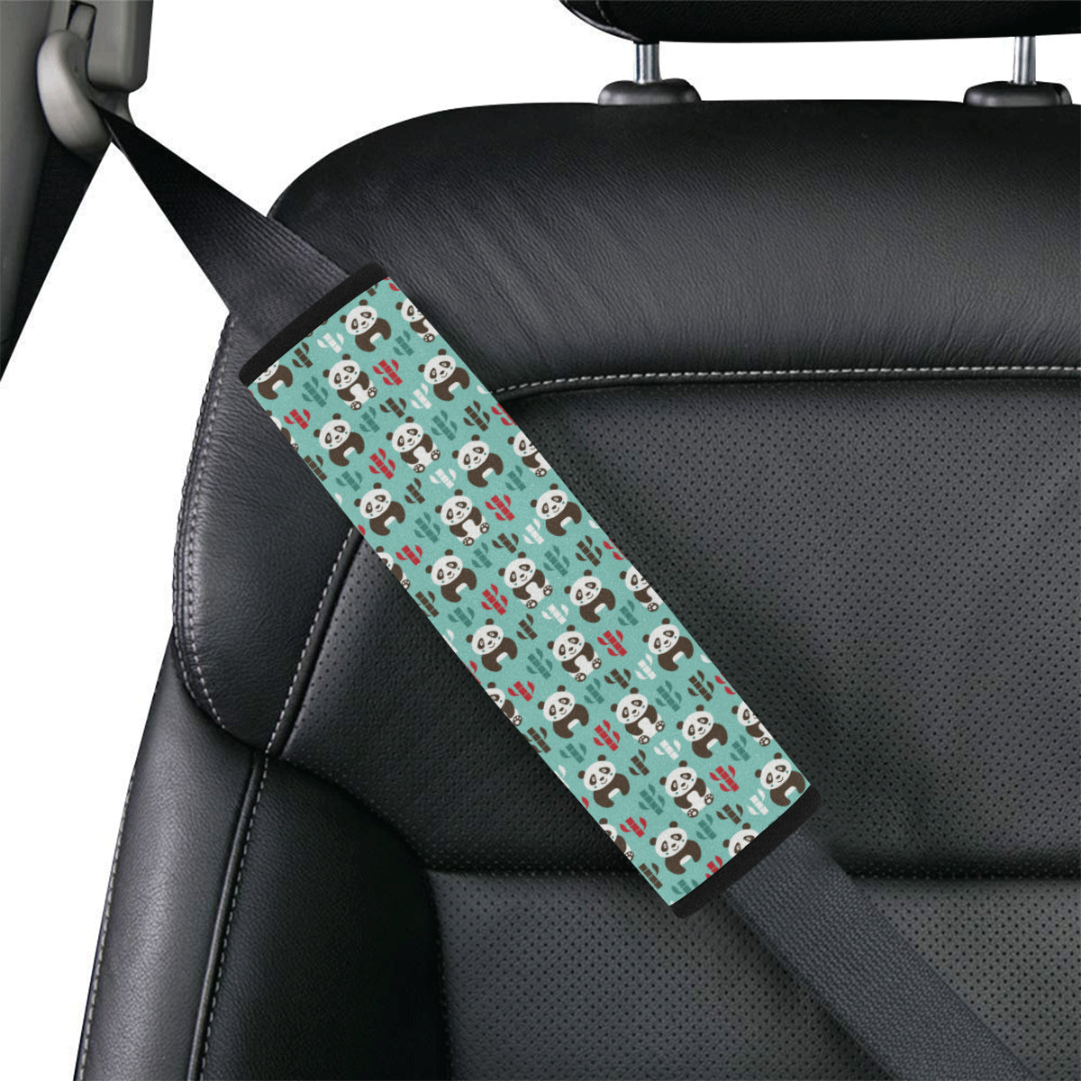 Panda Bear Cute Themed Print Car Seat Belt Cover