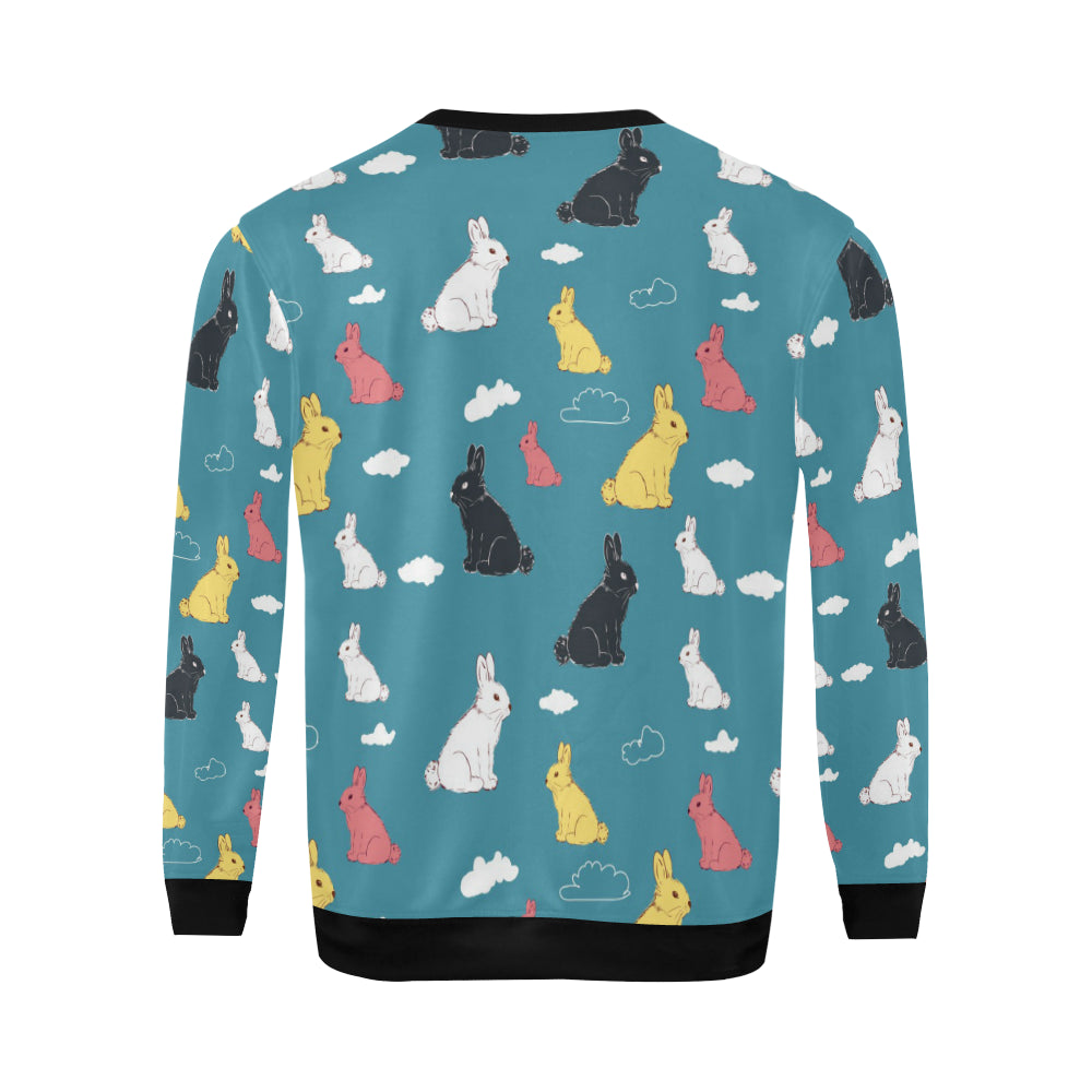 Rabbit Pattern Print Design RB014 Men Long Sleeve Sweatshirt