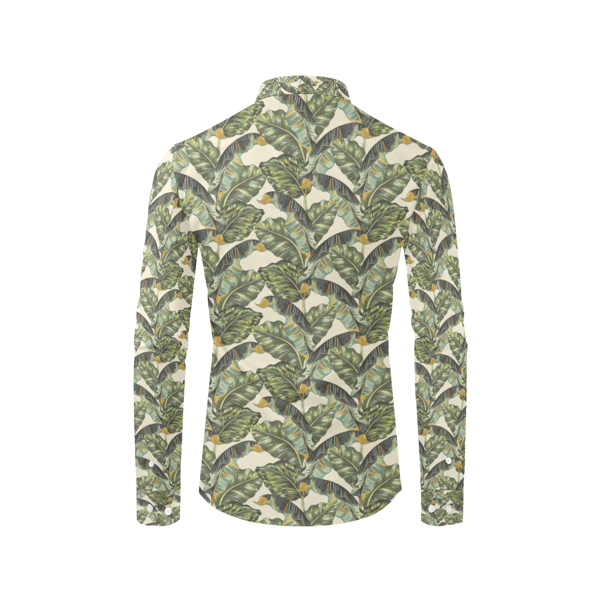 Banana Leaf Pattern Print Design 04 Men's Long Sleeve Shirt