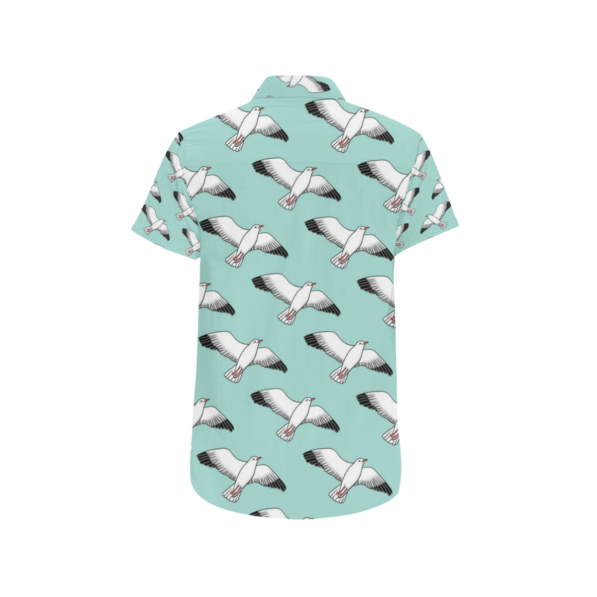 Pigeon Pattern Print Design 02 Men's Short Sleeve Button Up Shirt
