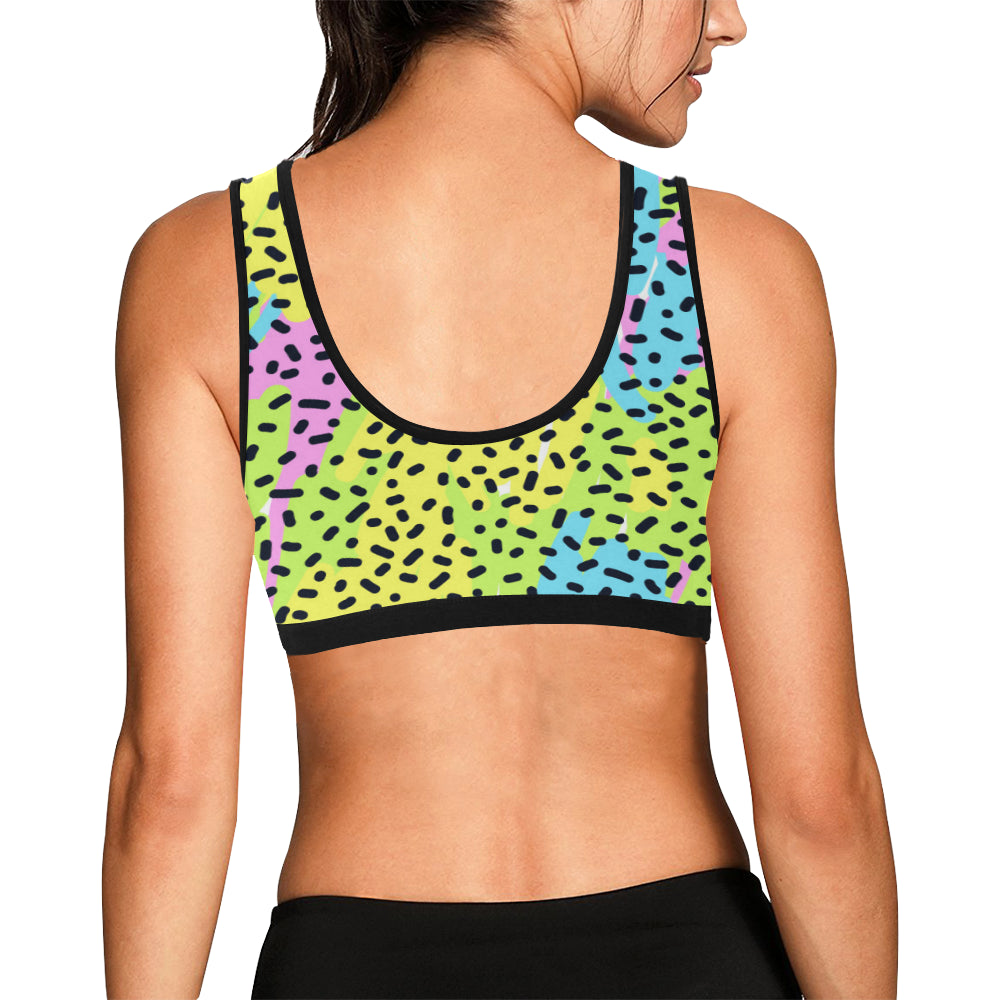 90s Pattern Print Design 2 Sports Bra