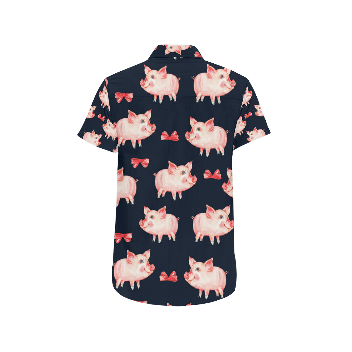 Pig Cute Pattern Print Design 02 Men's Short Sleeve Button Up Shirt