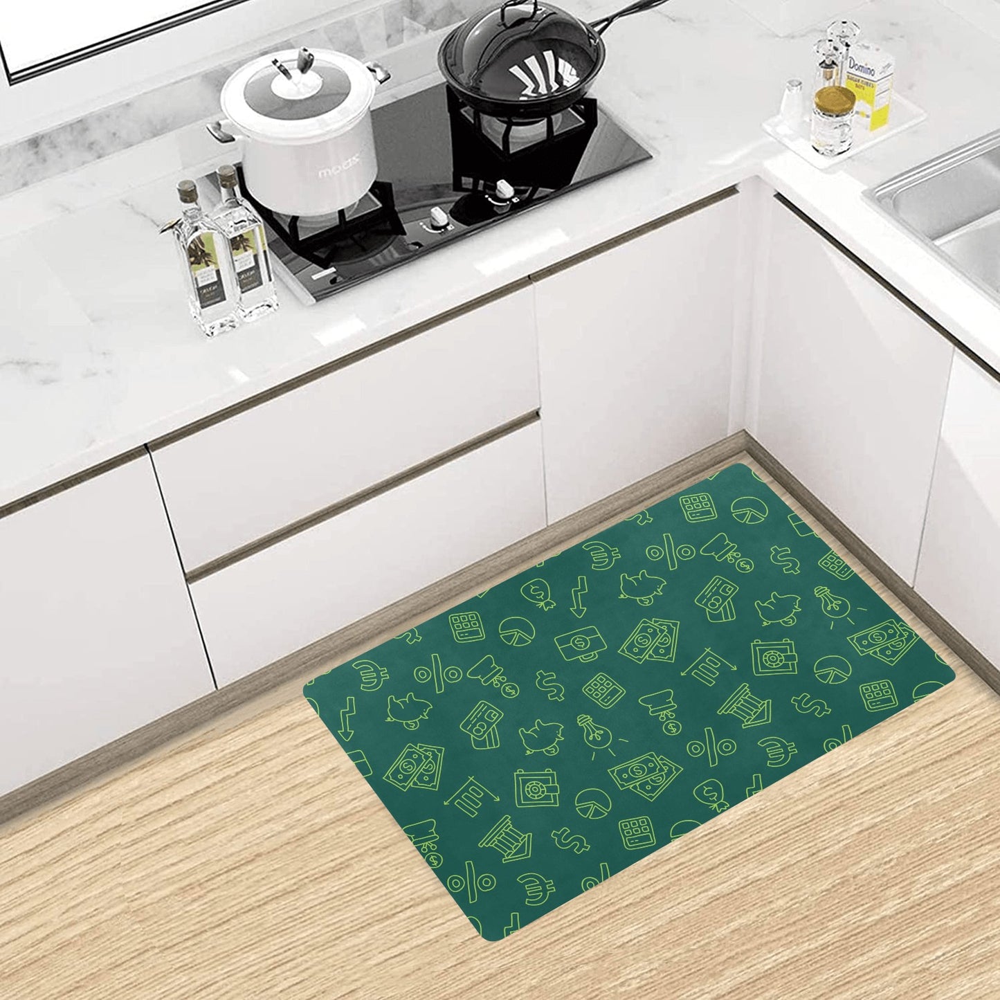 Accounting Financial Pattern Print Design 02 Kitchen Mat
